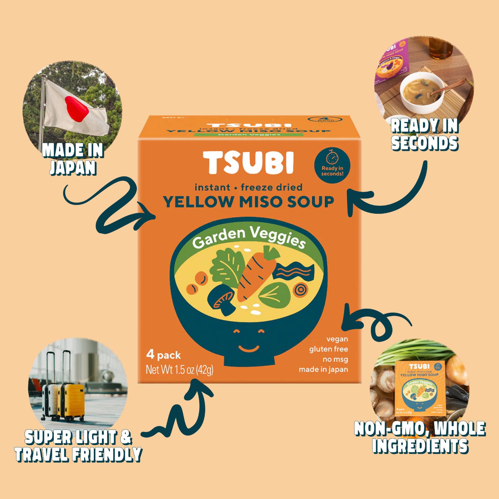 Vegetable Soup Packets | Authentic Yellow Miso Soup | Sourced