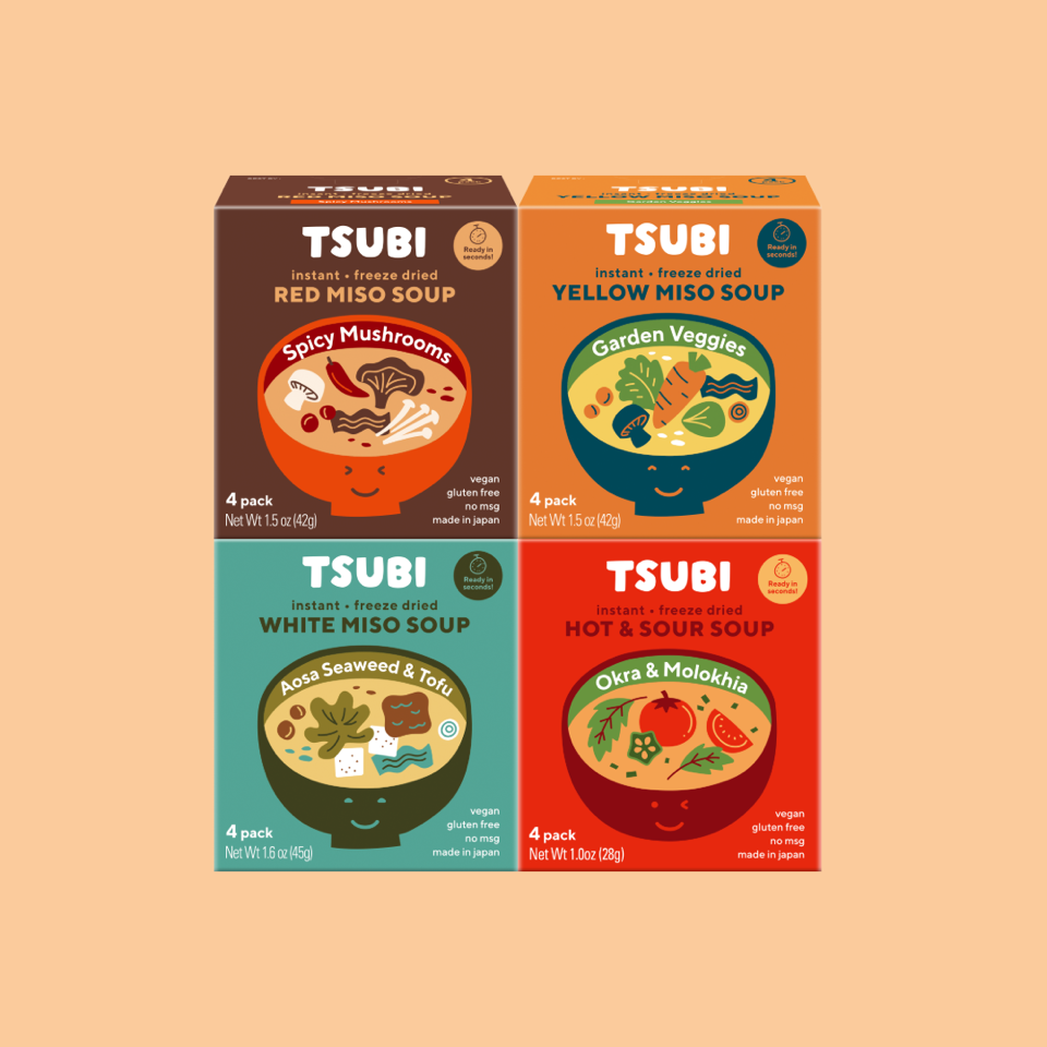 Starter Kit : Original 3 Miso Flavors + Hot & Sour Tomato, 4 Soups Each (Total 16 Soups)