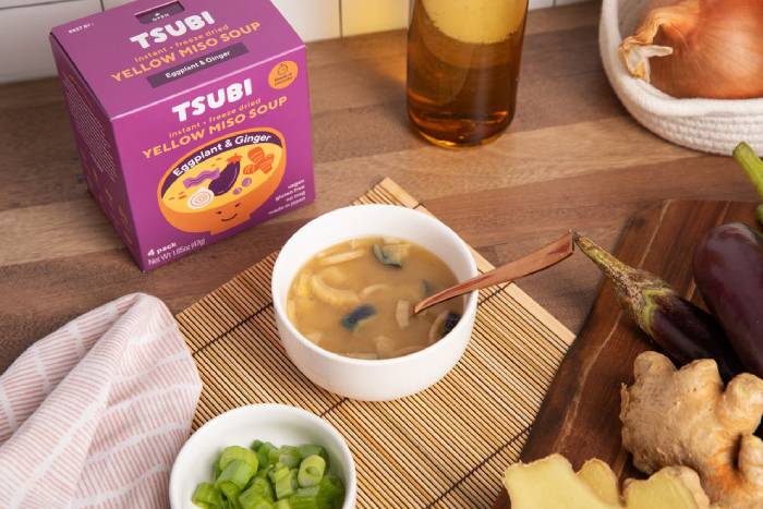 Bowl of eggplant miso soup