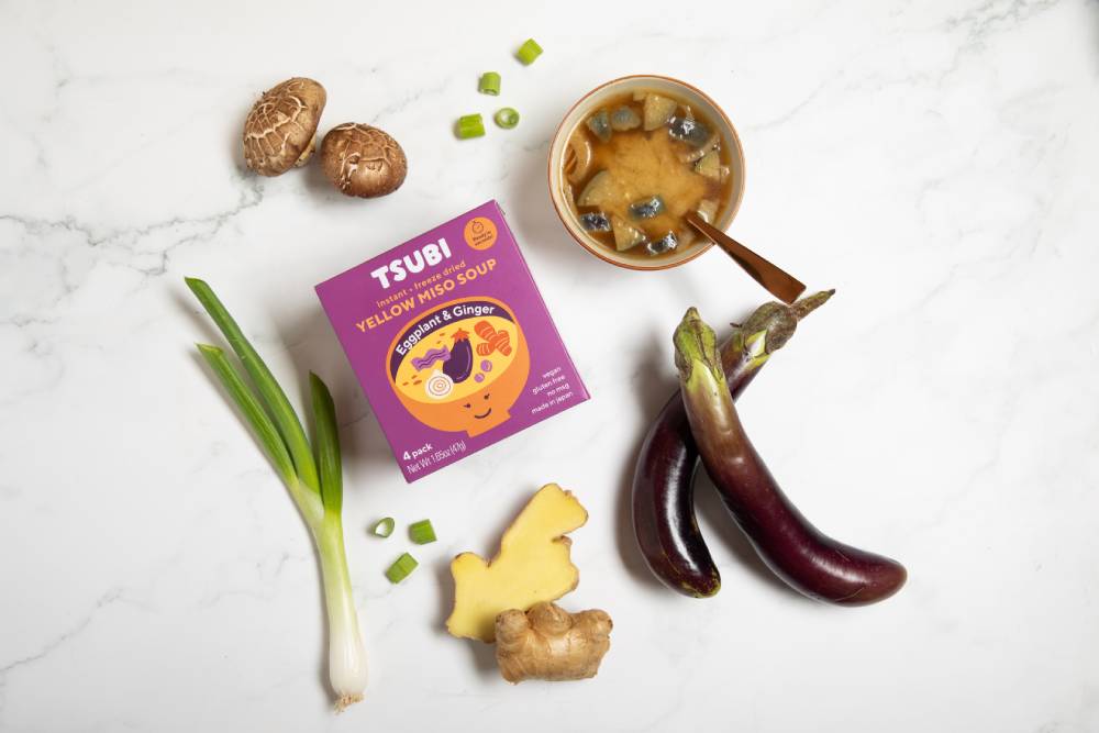 Tsubi Soup eggplant and ginger yellow miso soup