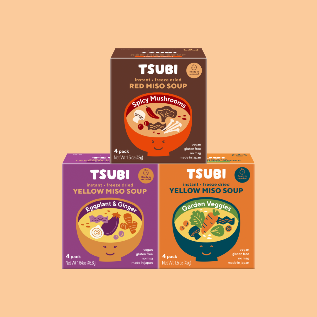 Tsubi Favs Trio : 3 Flavors, 4 Soups Each. (Total 12 Soups)